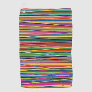 Colourful abstract stripes design golf towel