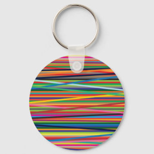 Colourful abstract stripes design key ring