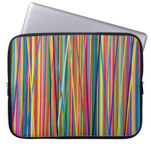 Colourful abstract stripes design laptop sleeve