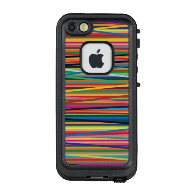 Colourful abstract stripes design LifeProof iPhone case (Back)
