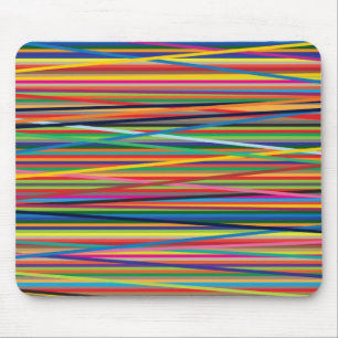Colourful abstract stripes design mouse pad
