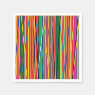 Colourful abstract stripes design napkin