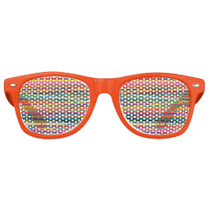 Colourful abstract stripes design retro sunglasses