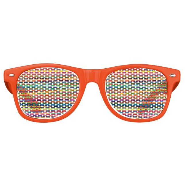 Colourful abstract stripes design retro sunglasses (Front)