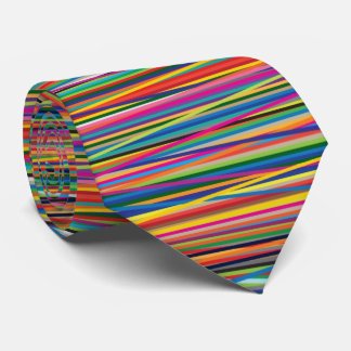 Colourful abstract stripes design tie