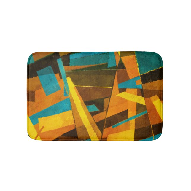 Colourful Abstract Stripes: Paint Texture Bath Mat (Front)