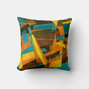 Colourful Abstract Stripes: Paint Texture Cushion