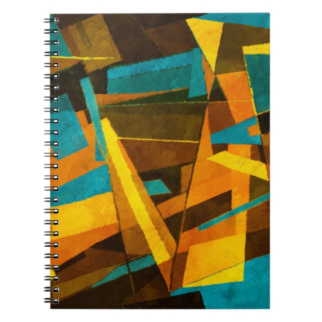 Colourful Abstract Stripes: Paint Texture Notebook (Front)