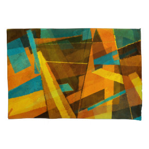 Colourful Abstract Stripes: Paint Texture Pillowcase