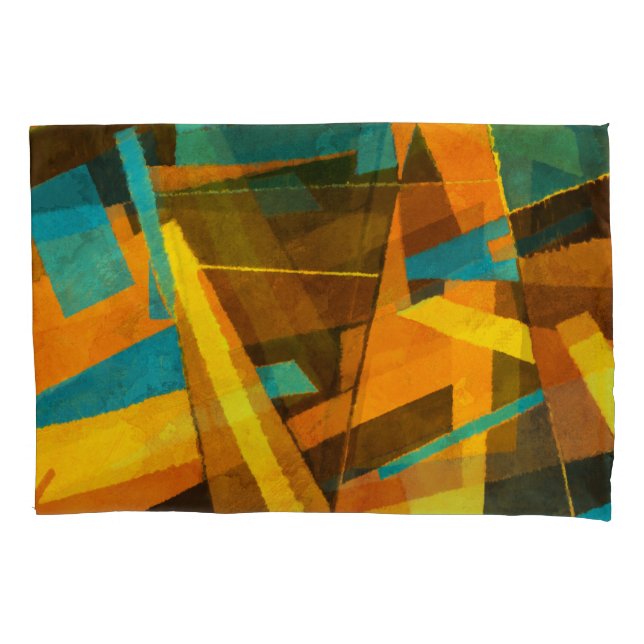 Colourful Abstract Stripes: Paint Texture Pillowcase (Front)