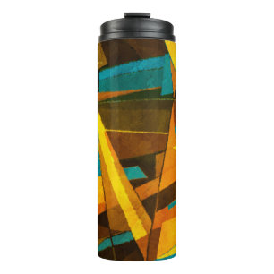 Colourful Abstract Stripes: Paint Texture Thermal Tumbler
