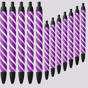 Colourful Abstract Stripes Pattern          Black Ink Pen