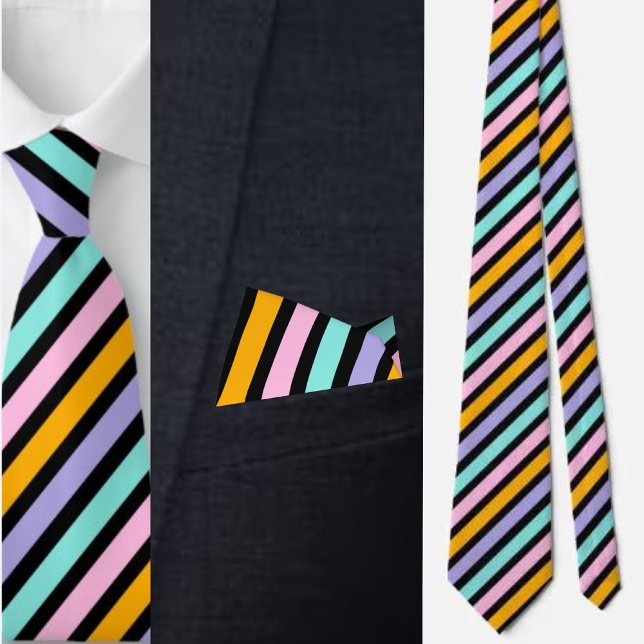 Colourful Abstract Stripes Pattern          Tie (Creator Uploaded)