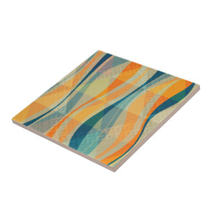 Colourful Abstract Stripes Pattern Tile