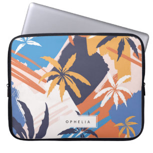 Colourful Abstract Summer Palm Tree Pattern Laptop Sleeve
