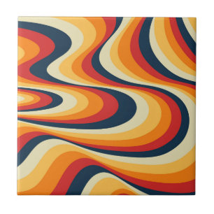 Colourful abstract swirl design ceramic tile
