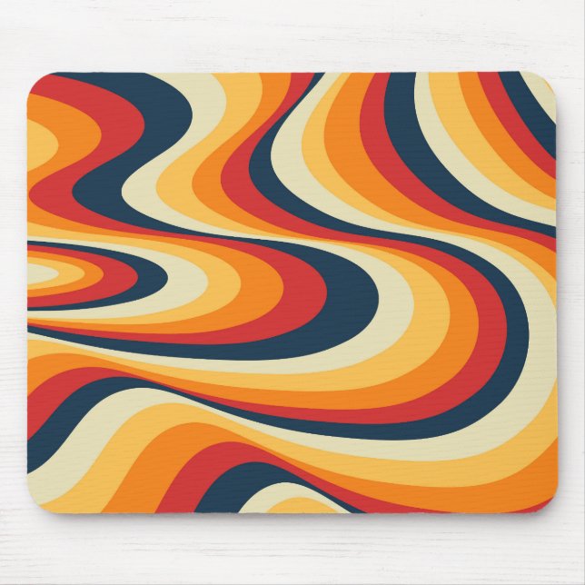 Colourful abstract swirl design mouse pad (Front)
