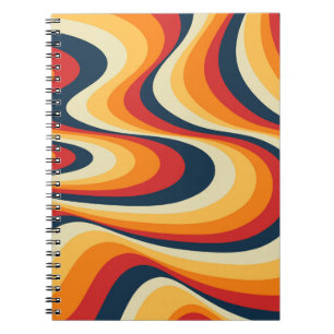 Colourful abstract swirl design notebook