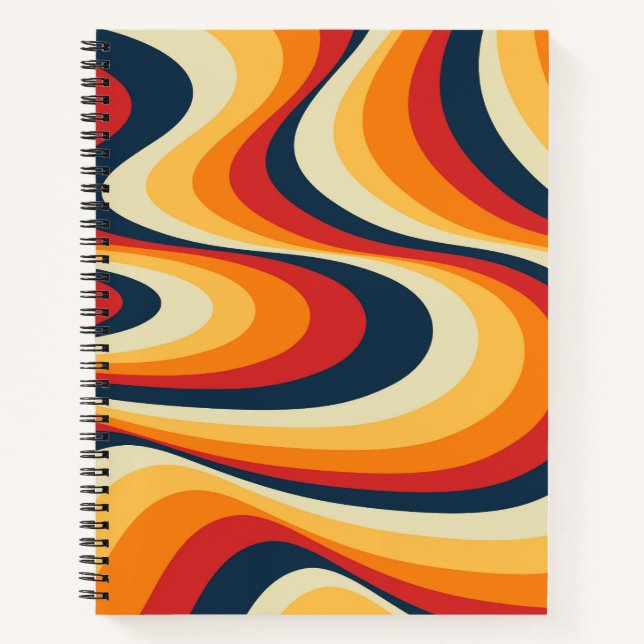 Colourful abstract swirl design  notebook (Front)