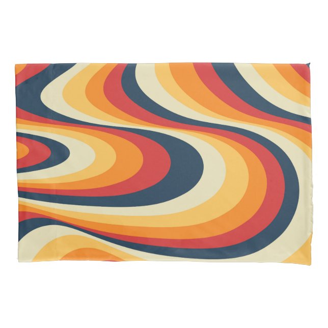 Colourful abstract swirl design pillowcase (Front)