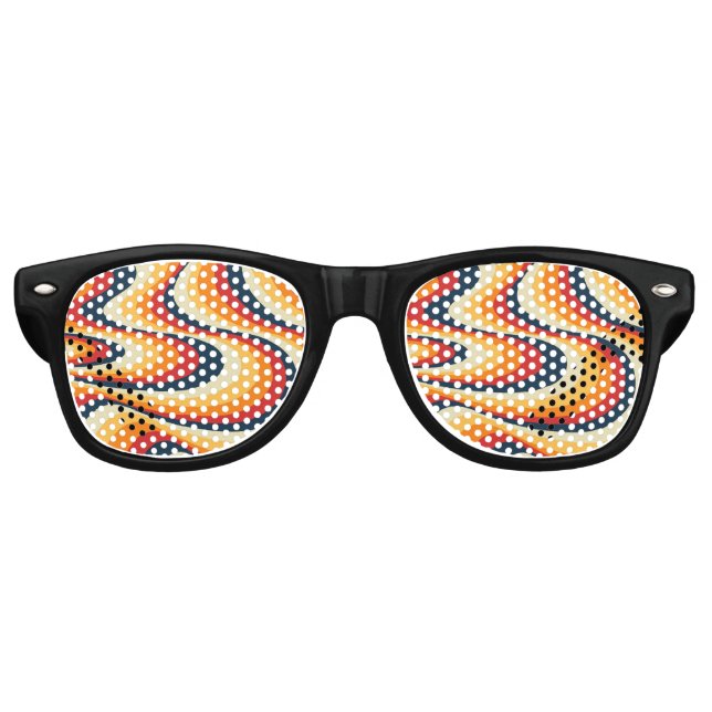 Colourful abstract swirl design  retro sunglasses (Front)