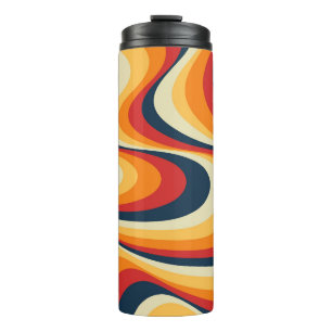 Colourful abstract swirl design thermal tumbler