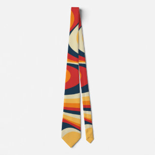 Colourful abstract swirl design tie