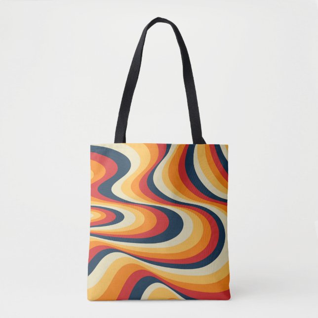 Colourful abstract swirl design tote bag (Front)