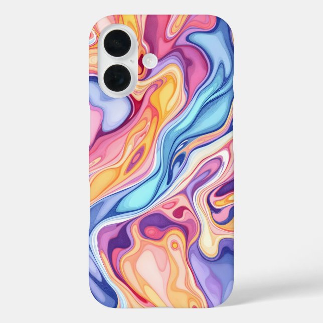 Colourful Abstract Swirl Fluid Pattern  Case-Mate iPhone Case (Back)