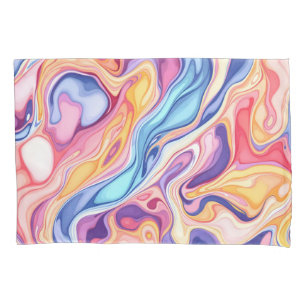 Colourful Abstract Swirl Fluid Pattern Pillowcase