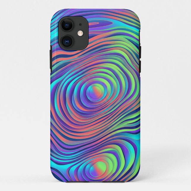 Colourful Abstract Swirl Pattern iPhone 11 Case (Back)
