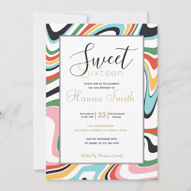 Colourful Abstract Swirl Retro Pattern (Front)