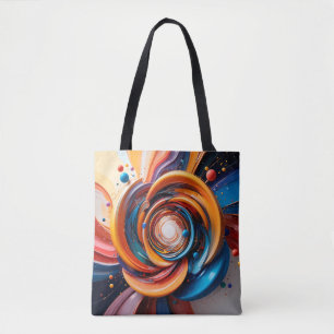 Colourful Abstract Swirling Design Tote Bag