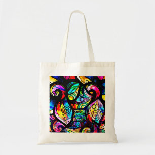 Colourful Abstract Swirls And Circles Design Tote Bag