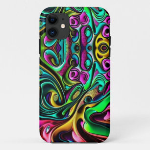 Colourful Abstract Swirls Design iPhone 11 Case