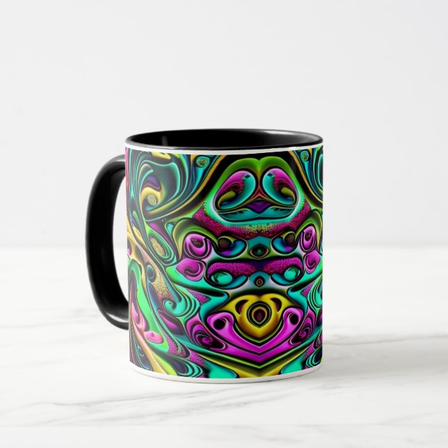 Colourful Abstract Swirls Design Mug (Front Left)