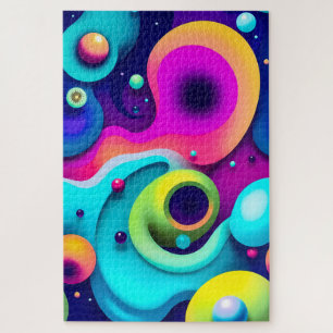 Colourful Abstract Swirls - Modern Art Jigsaw Puzzle
