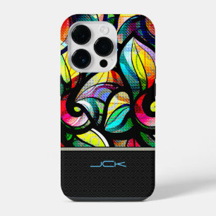 Colourful Abstract Swirls Stained Glass Look iPhone Case