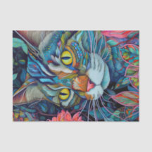Colourful Abstract Tabby Cat