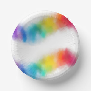 Colourful Abstract Template Modern Rainbow Colours Paper Plate