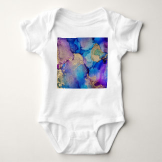 Colourful Abstract: Textured Oil Painting. Baby Bodysuit
