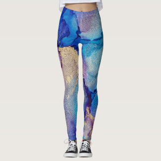 Colourful Abstract: Textured Oil Painting. Leggings