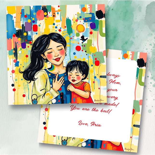 Colourful Abstract Thank You Mum | Mother's Day Card (Creator Uploaded)