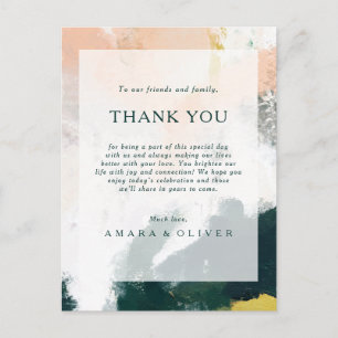 Colourful Abstract Thank You Reception Card