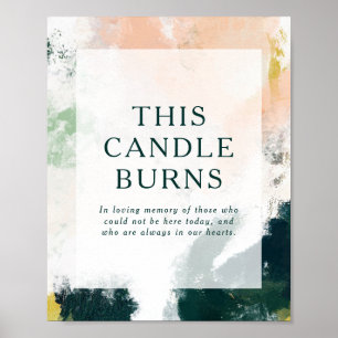 Colourful Abstract This Candle Burns Wedding Sign