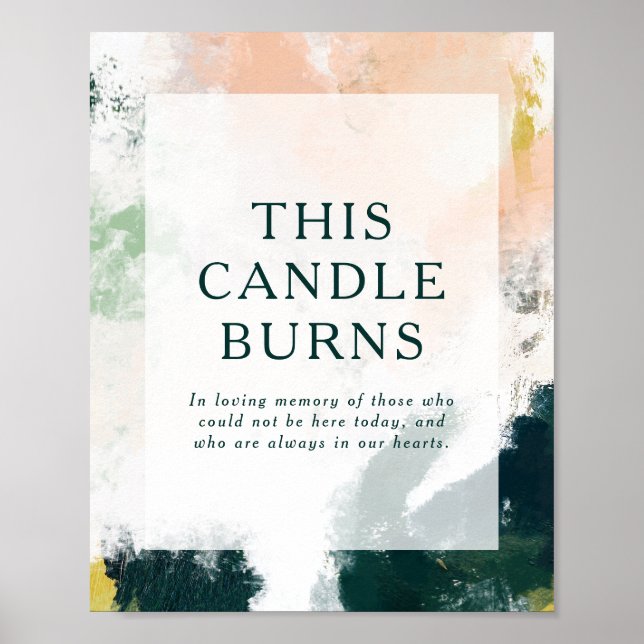 Colourful Abstract This Candle Burns Wedding Sign (Front)