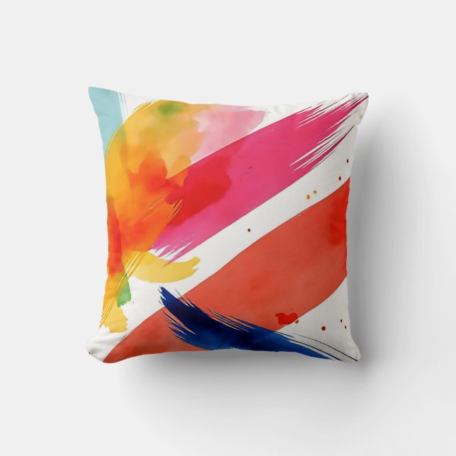 Colourful Abstract Throw Pillow  (Front)
