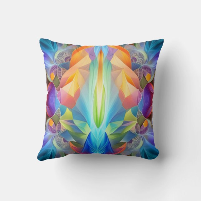Colourful Abstract Throw Pillow (Back)
