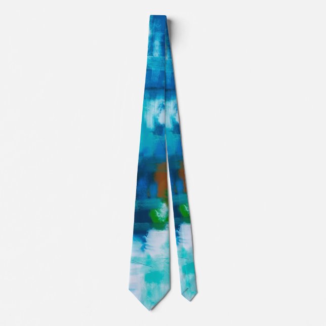 Colourful Abstract Tie Blue for Homecoming or Prom (Front)