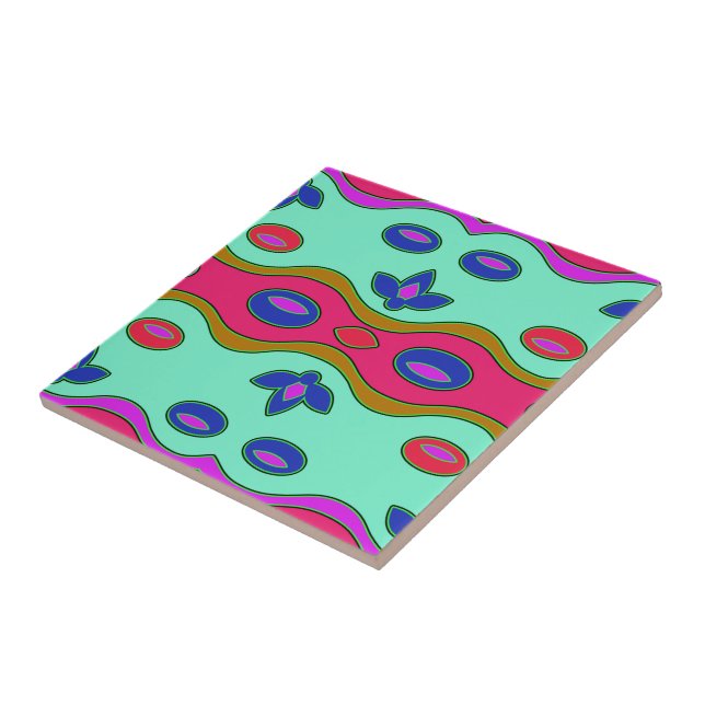 Colourful Abstract Tile (Side)